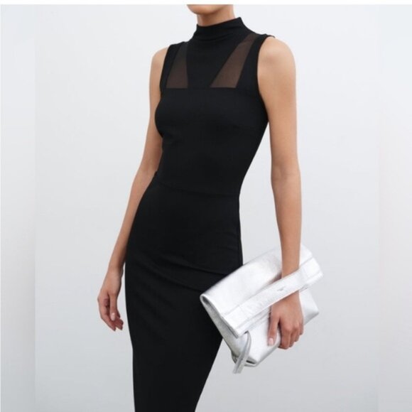 Dresses & Skirts - Black Sleeveless Mock-Neck Sheath Dress